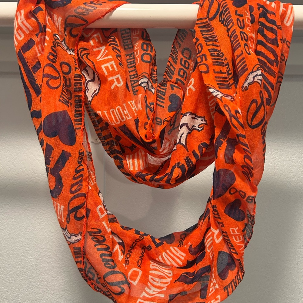 Orange and Blue Denver Broncos Infinity Scarf